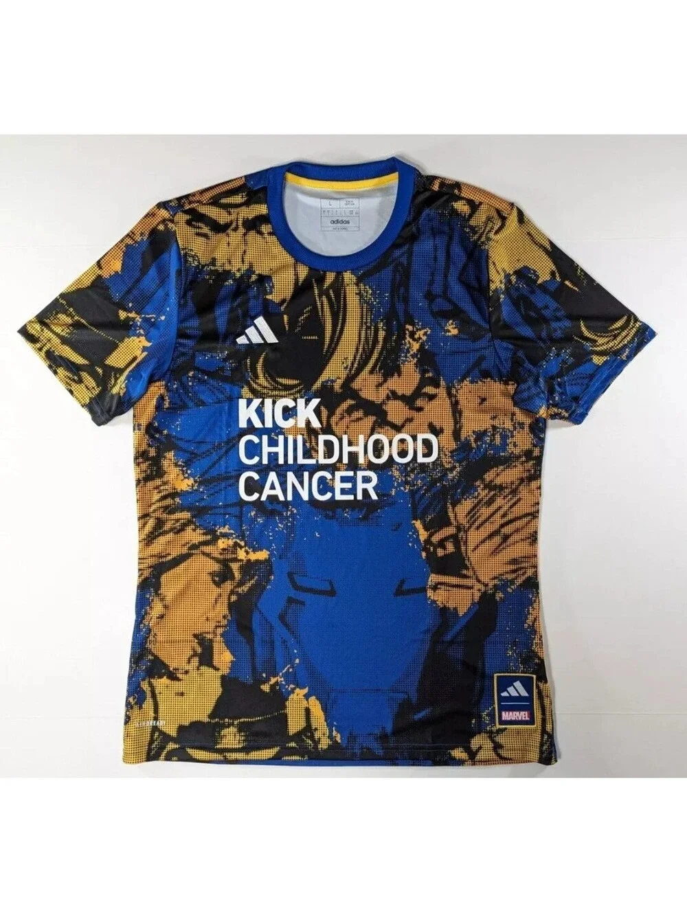 ADIDAS x Marvel Kick Childhood Cancer MLS Soccer Jersey HT3238 Men’s Sz L NEW